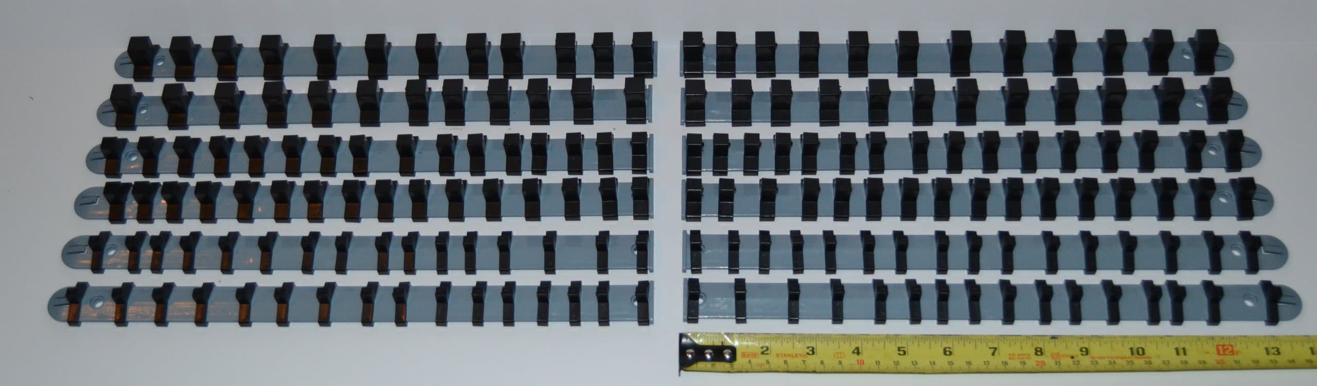Socket rail holder 12 pc set 1/4 3/8 1/2 drive ball and socket lock mountable