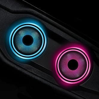 2 PCS LED Car Cup Holder Lights, 7 Colors Changing USB Charging Insert Car Coasters, Atmosphere Lamp Decoration Light Luminescent Cup Pad Mat, Interior Car Accessories (Halo)