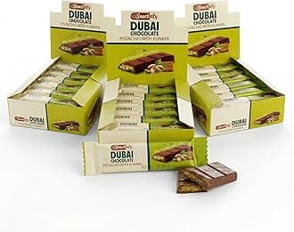 Mini Dubai Chocolate (Pack of 72) - Kunafa Pistachio Bars, 27g Each, 4.29 lbs Total – Perfect for Gifting, Fresh Daily Production, 24 Pieces with Shredded Phyllo Dough