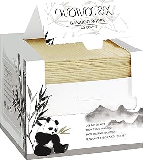 WOWOTEX Large Size Disposable Bamboo Facial Towels