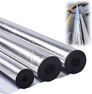Outdoor Foam pipe insulation tubing, for On air conditioning lines on Heat Pump, Insulated tubes prevent heat loss, ID 22mm (7/8")-165mm (6-1/2") aluminum foil Foam Tubing(22mm(ID) x30mm)