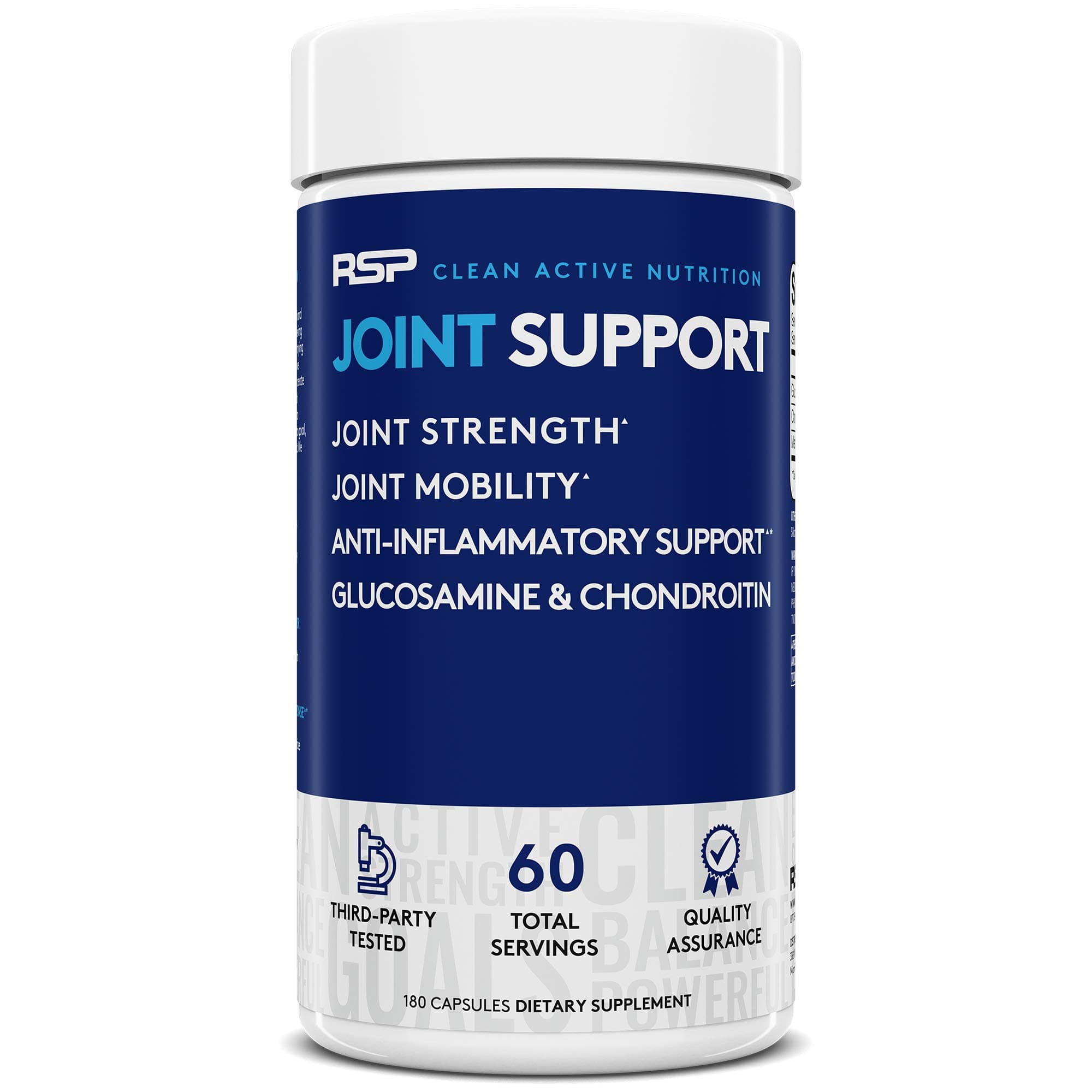 RSP Joint Support – Complete Joint Support Supplement,Anti-Inflammatory & Antioxidant,Glucosamine,Chondroitin,& MSM, Supports Joint Strength & Flexibility for Men & Women,180 Capsules (2-Month Supply)