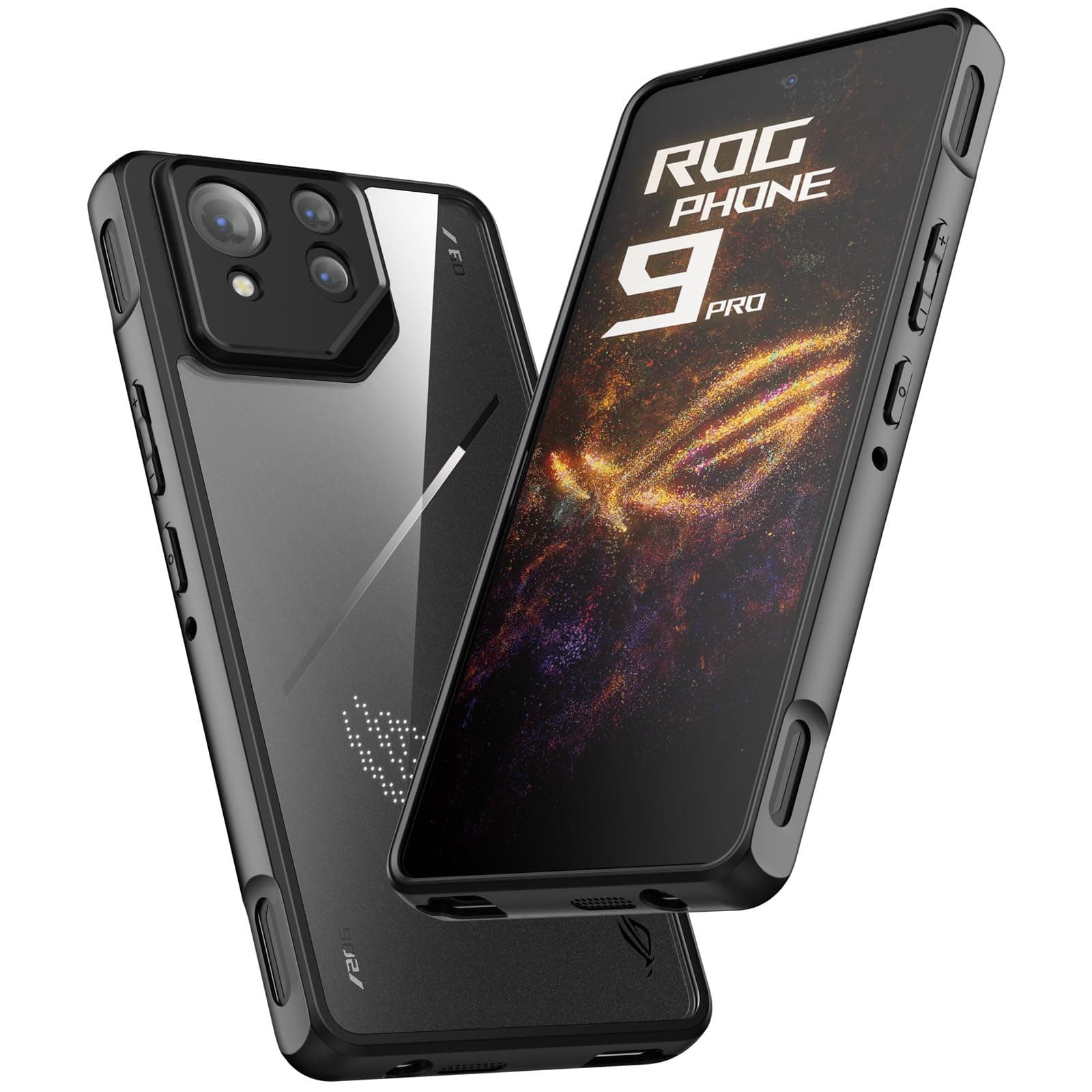 Foluu Asus ROG Phone 9/9 Pro Clear Case, Hard PC Back Cover and Soft TPU Bumper Shockproof Slim Fit for Asus ROG Phone 9/9 Pro 2024
