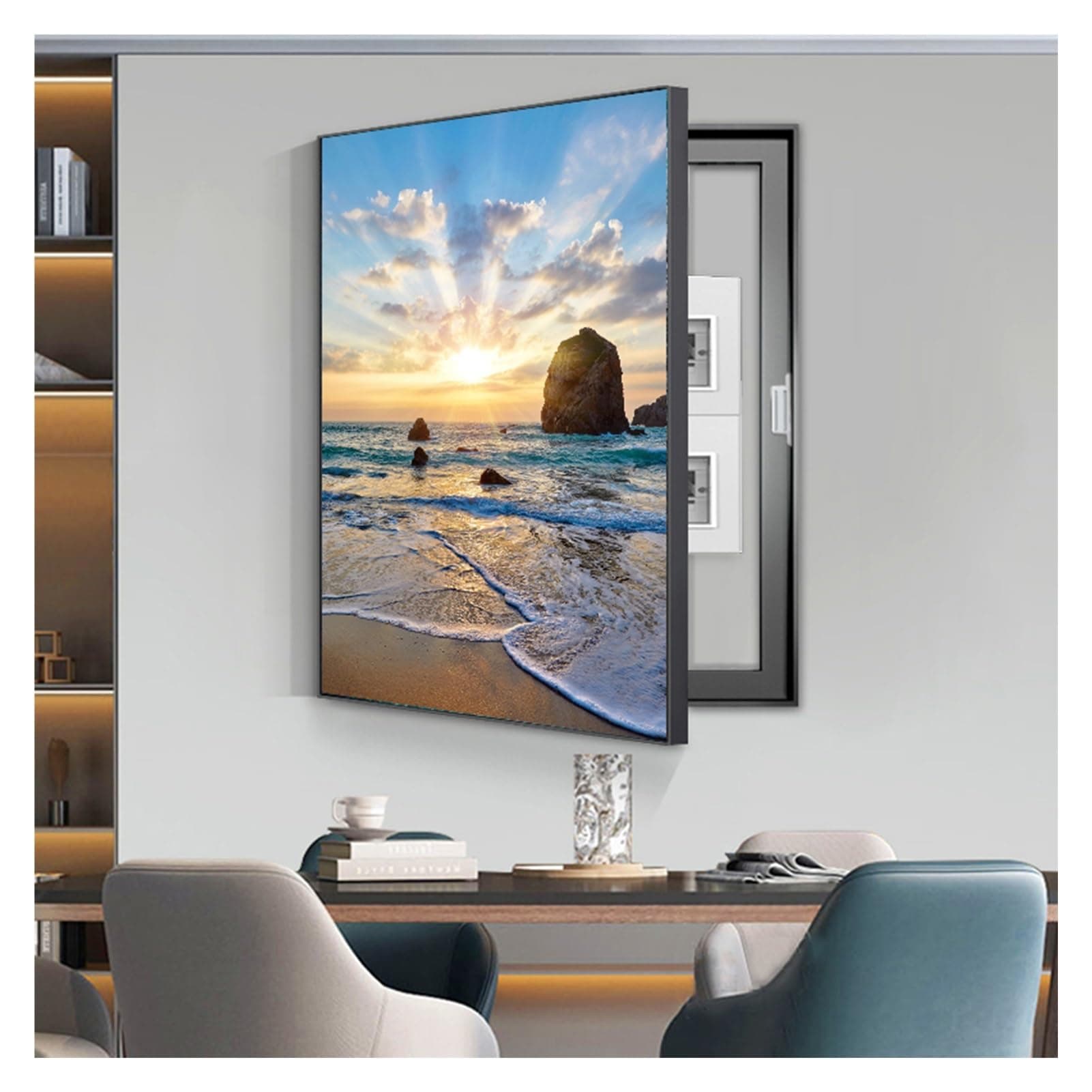 Electrical Panel Cover Decorative, Breaker Box Cover Decorative, Meter Box Decorative Painting, Wall Mounted Hide Fuse Box Cover Cabinet(G,50x60cm/20x24in)