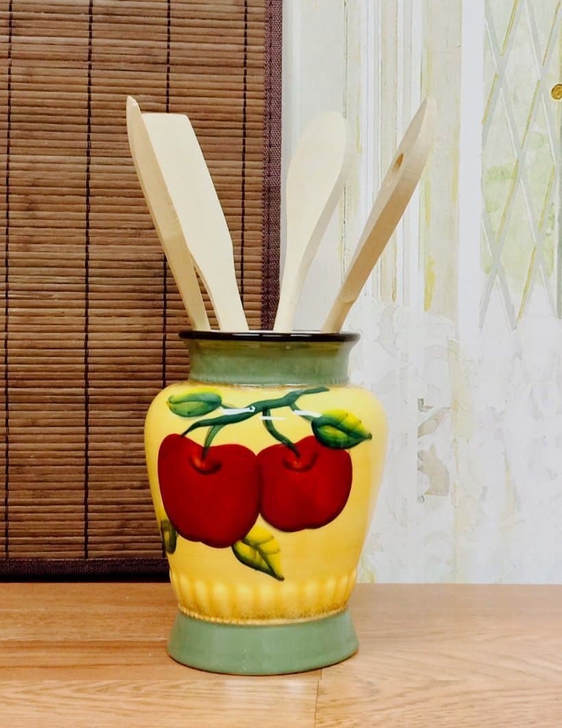 Kitchen utensil holder w/ caddy tools apple harvest