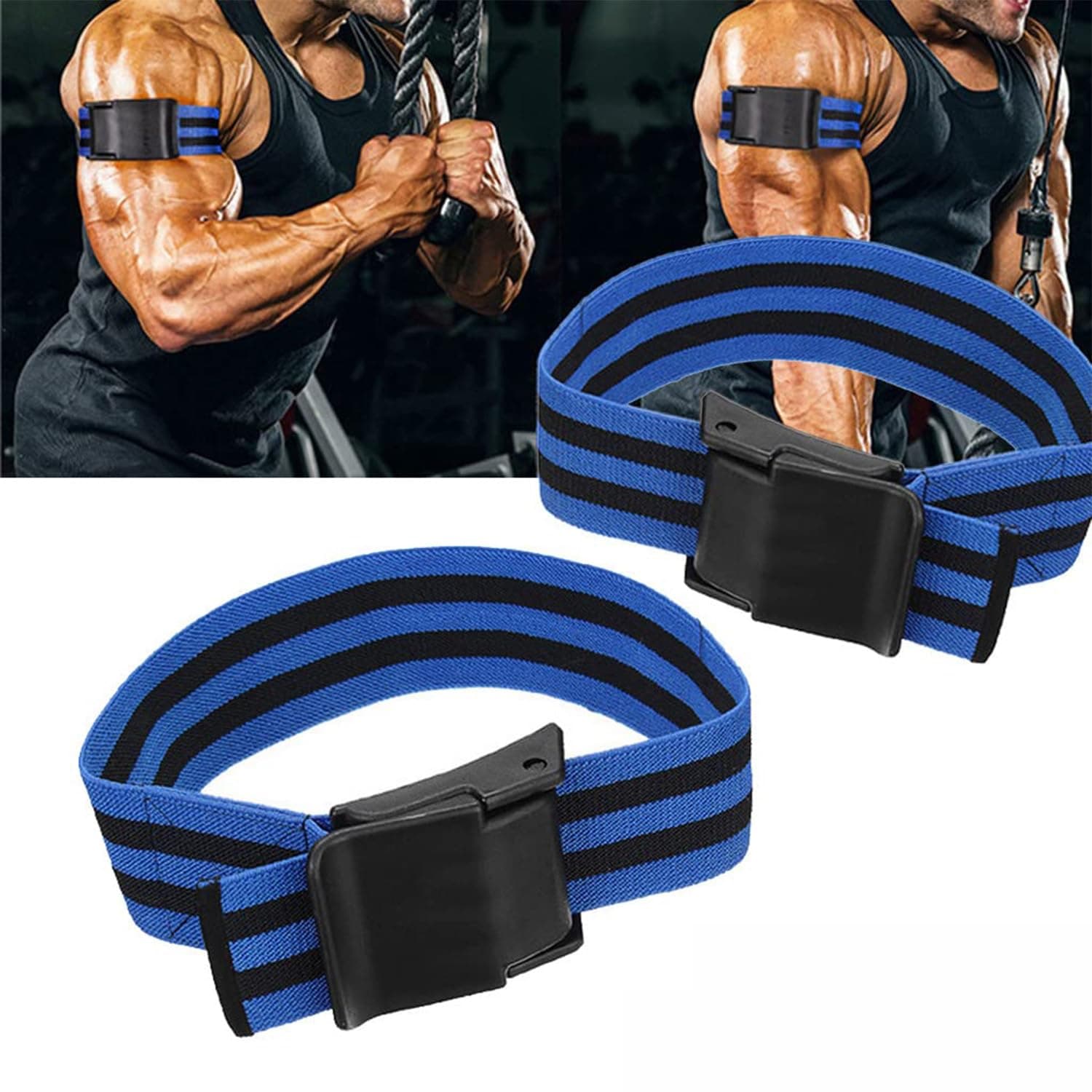 Joyzzz Blood Flow Restriction Band, 2 Pack Occlusion Training Bands for Men, BFR Booty Bands Bicep Straps, Fabric Booty Bands for Exercising Your Butt, Squat, Thigh, Fitness, Weightlifting