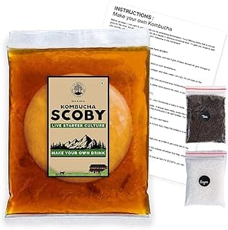 Products Kombucha SCOBY | Natural Probiotic | Culture and Starter Tea | 100% Natural, No Preservative | Keto-Friendly, Low Sugar, Vegan, Gluten-Free | (400ml)