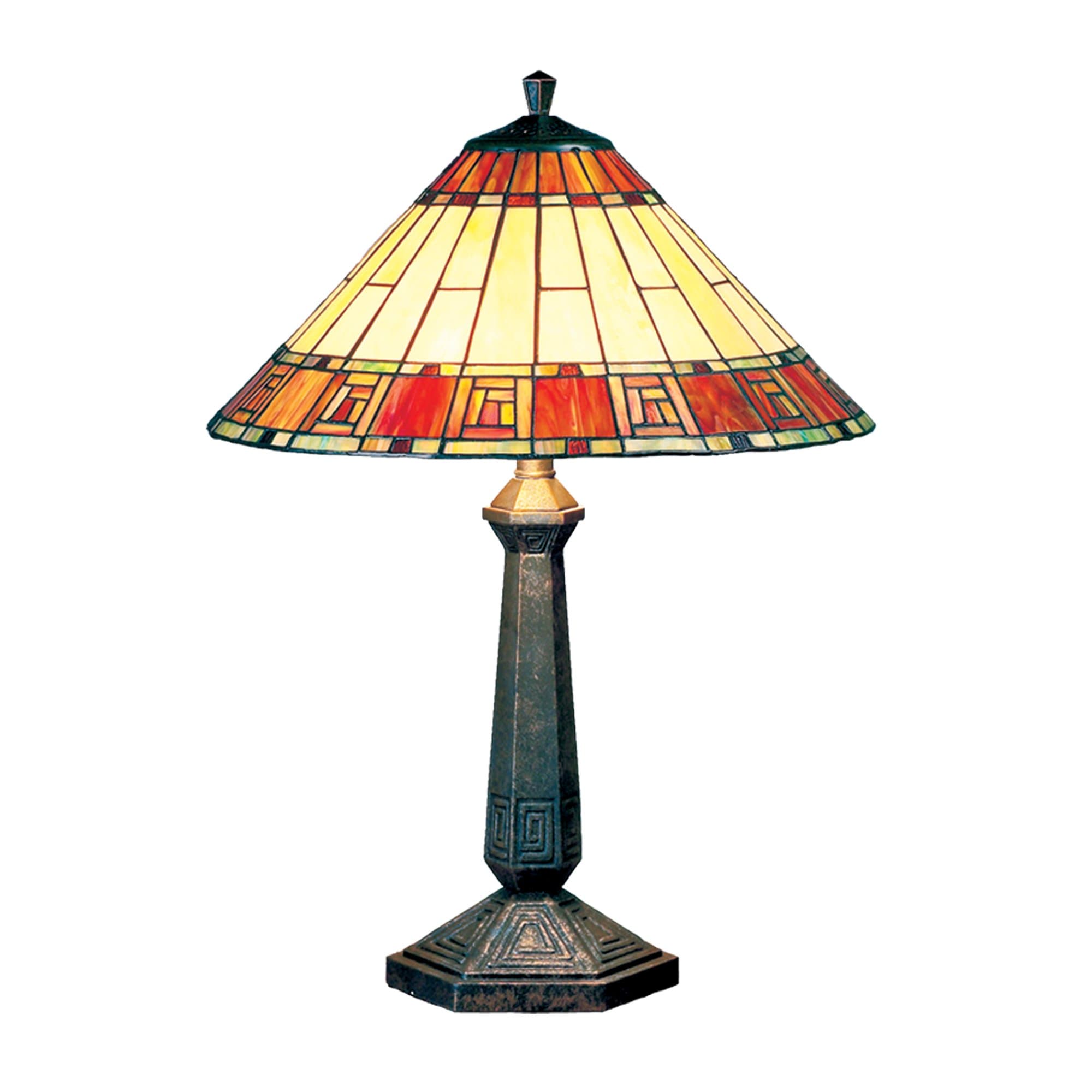 Large Egyptian Terracotta Tiffany Table Lamp
