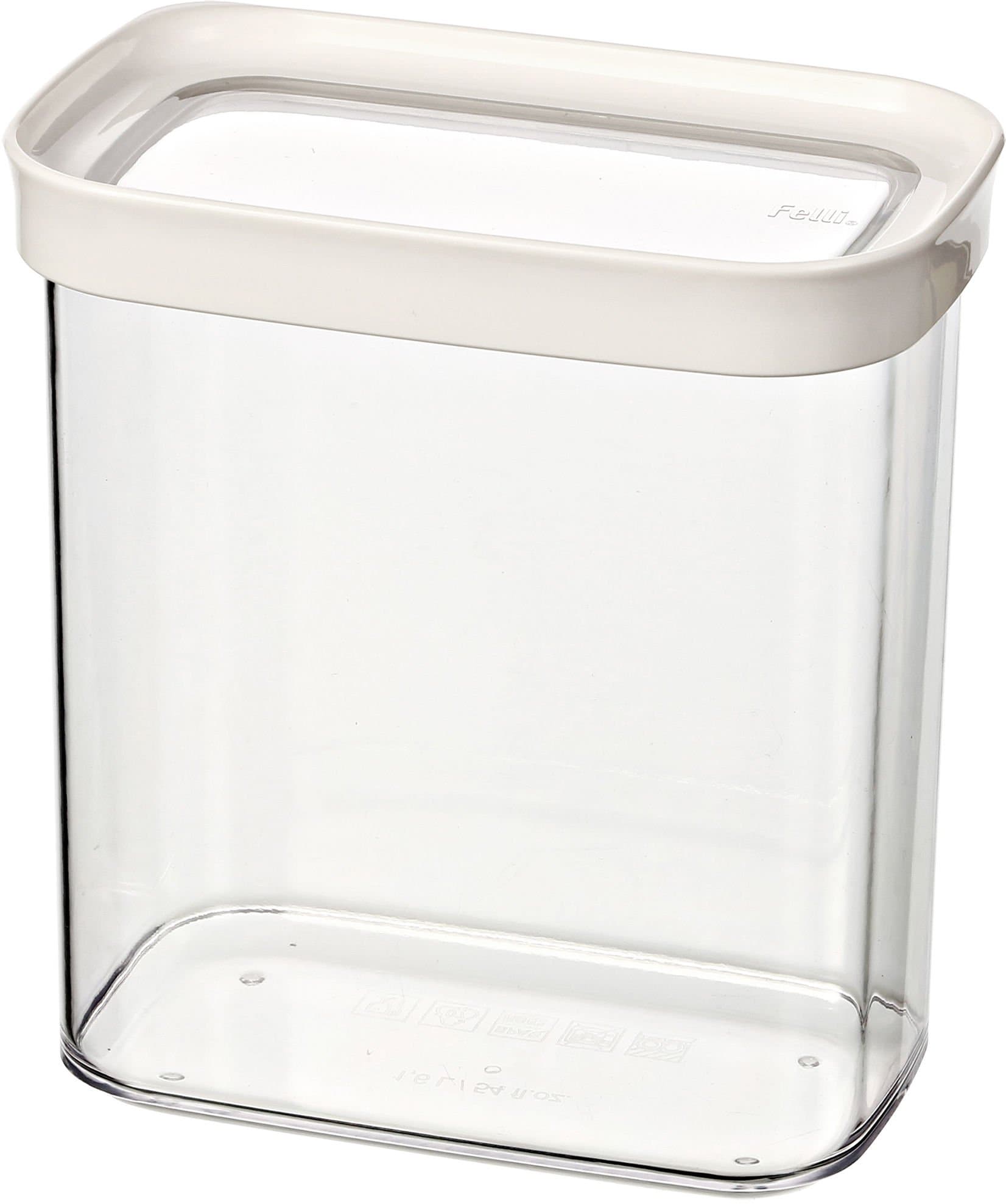 Felli Food Storage Container 1.7L / 57.49 Oz Stackable with Innovative seamless "No Gap" technology lids avoids food build-up!