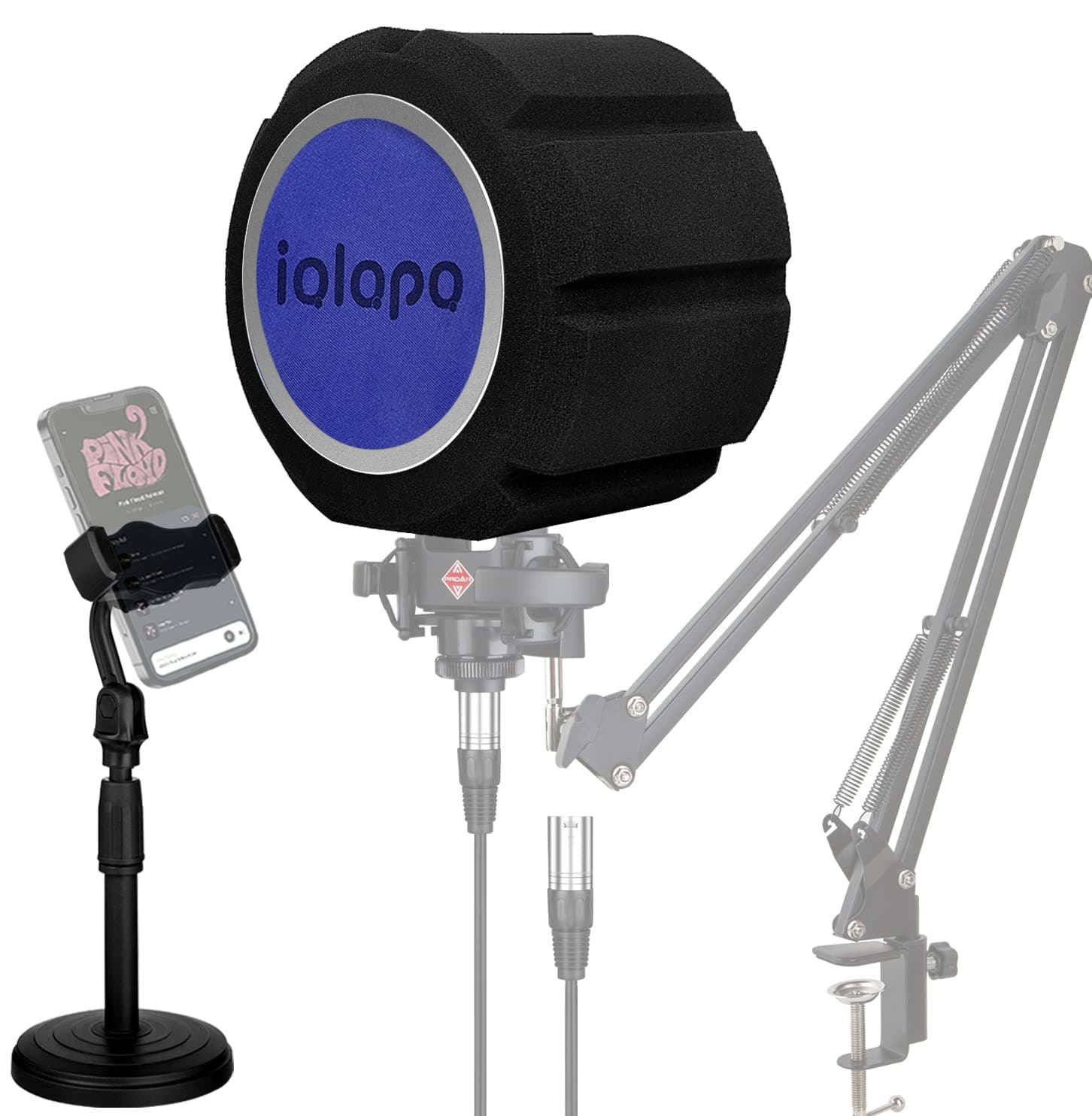 Microphone Windscreen,Professional Thick Wind Shield Pop Filter, Acoustic Filter for 1.77 inch-2.36 inch Recording Studios Microphones,Sound-Absorbing Foam that Reduces Noise and Reflections
