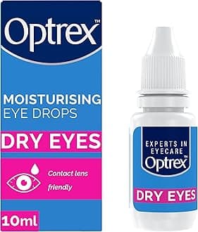 Optrex 10 ml Moisturising Eye Drops: Contact Lens Safe, Relieves Irritation, Soothes Inflammation, Hydrates, Provides Comfort for Dry and Sensitive Eyes