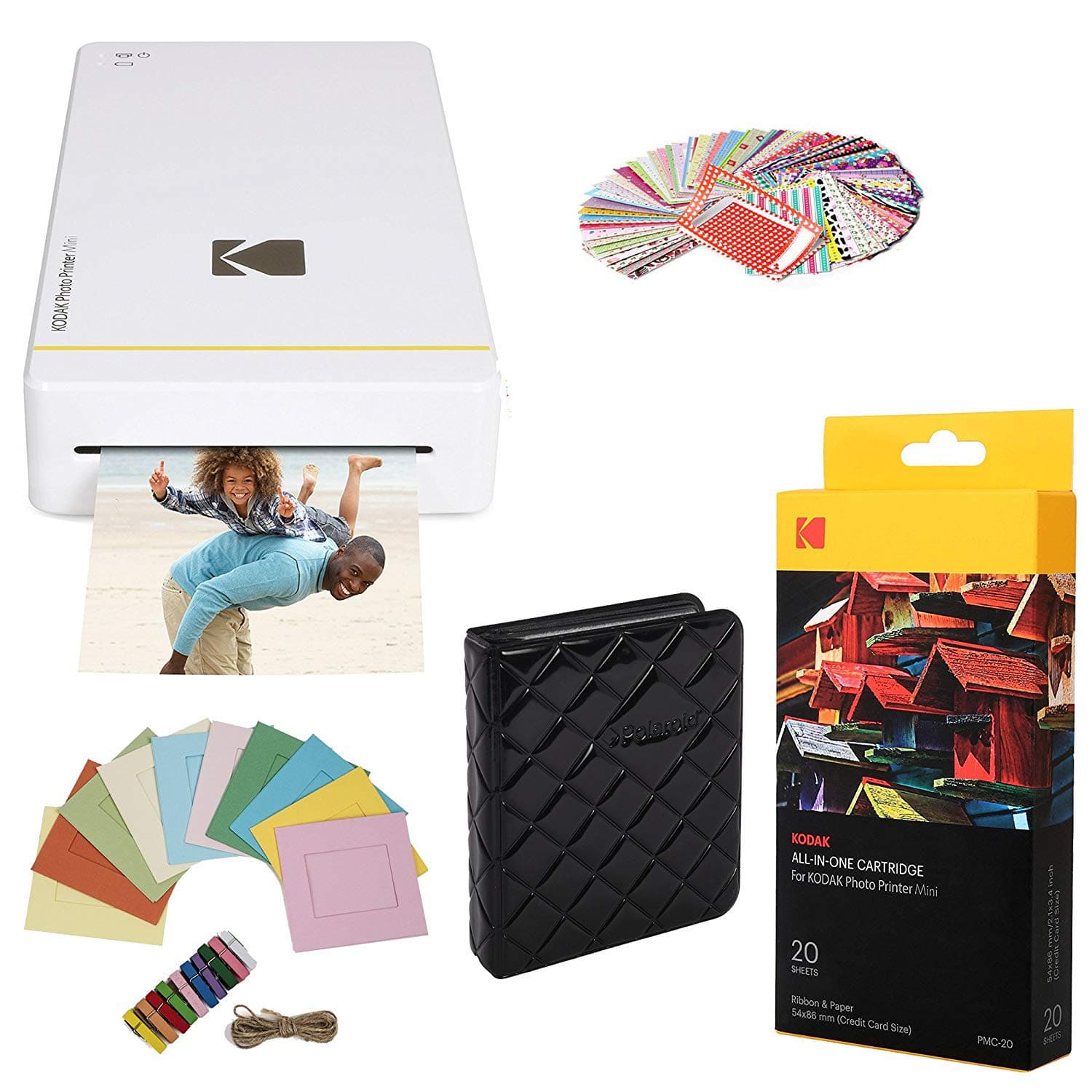 Kodak Mini Printer Starter Bundle + 20 Paper + Case + Photo Album + Hanging Frames + Sticker Frames