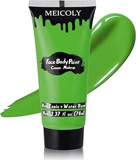 Light Green Face Body Paint(2.37Oz),St Patrick's Day Accessories, Lime Green Face Paint for Halloween SFX Witch Elphaba Makeup,Camouflage Hunting Hulk Gamora, Christmas Stockings Stuffer