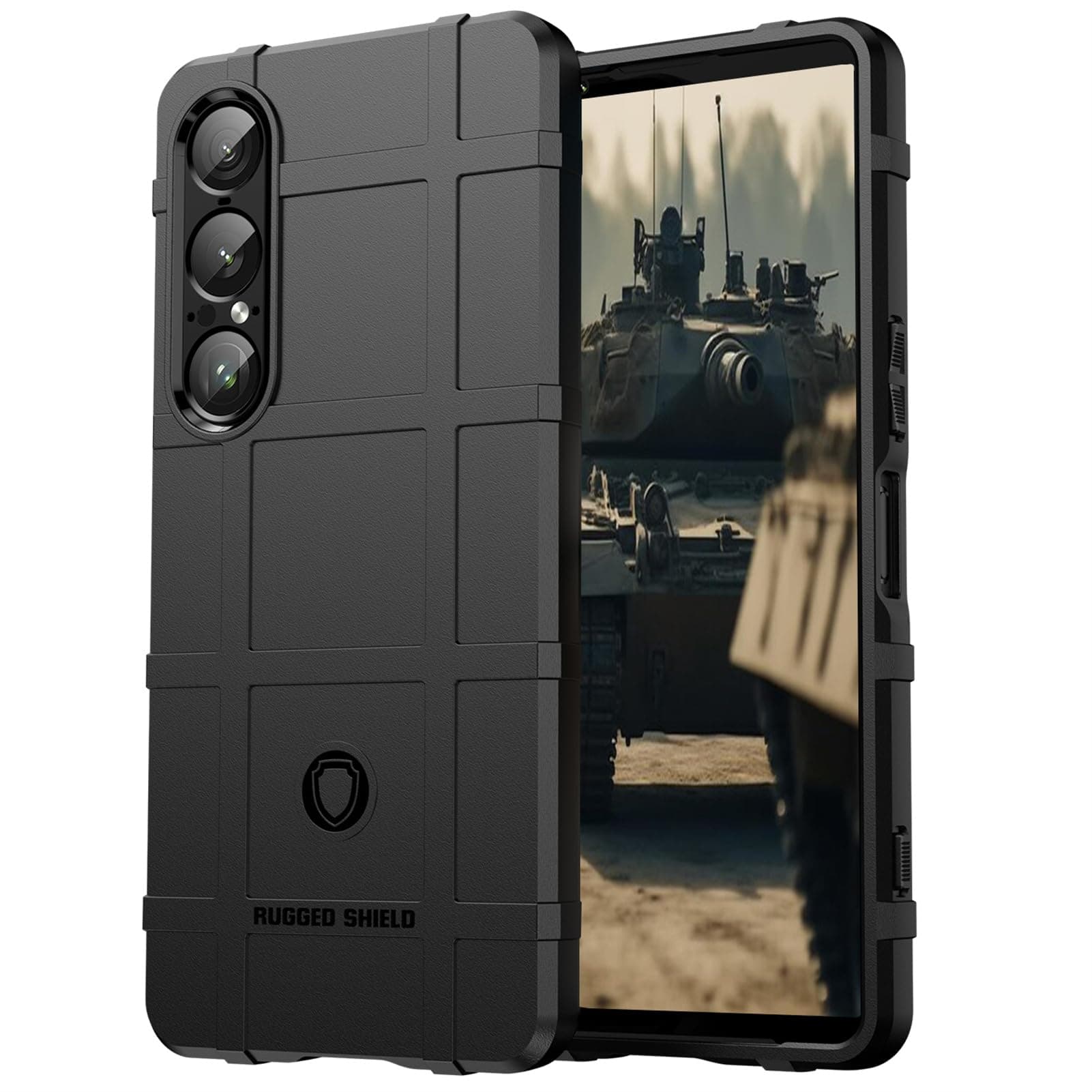 CCSmall for Sony Xperia 1 VII Case for Men, Rugged Heavy Duty Shockproof Cover, Military Grade Drop Protection Phone Case for Sony Xperia 1 VII HD Black