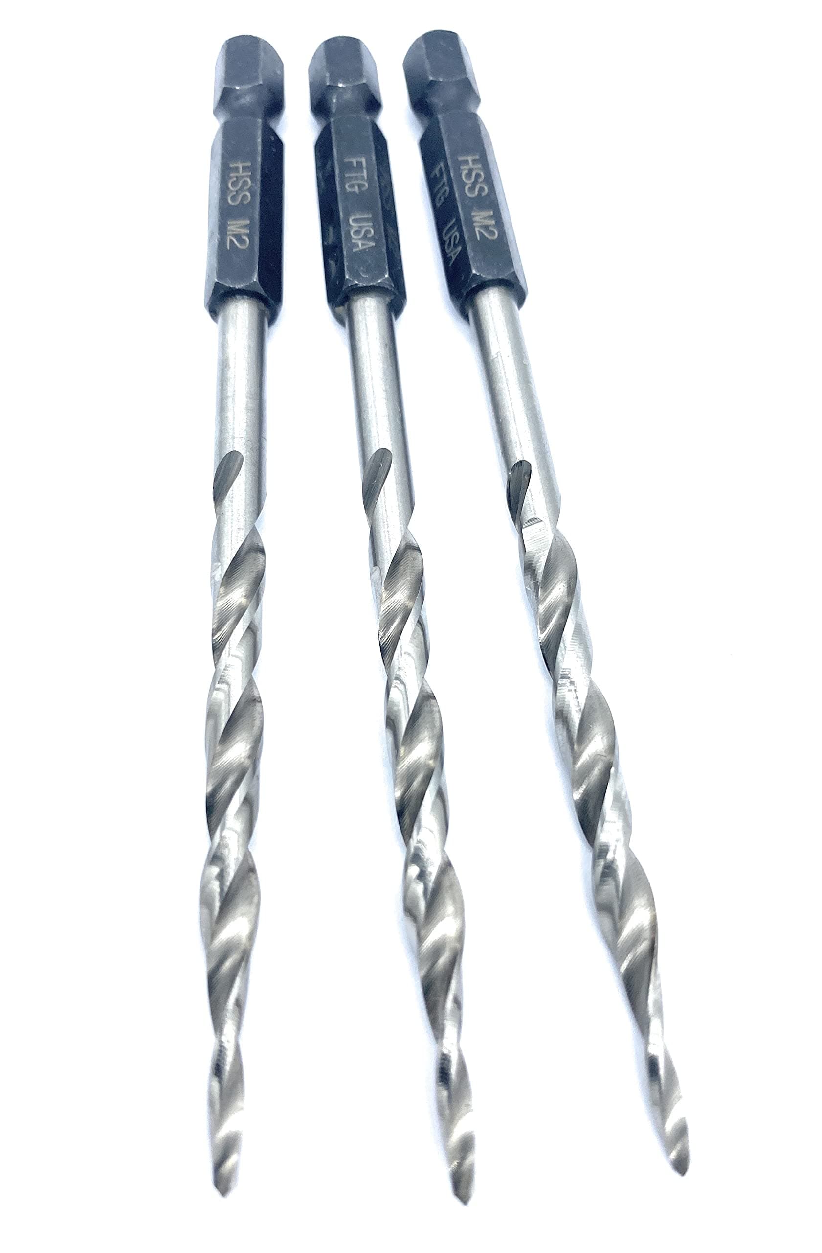 3 Pc #8 (11/64"") Replacement Tapered Countersink Drill Bit Set All Same Size Countersink Bit Replacement Only