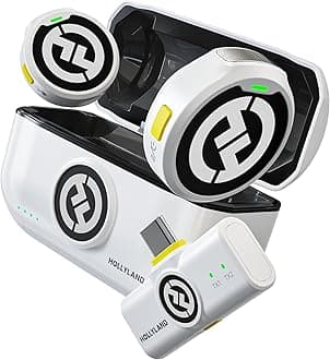 DGP 2024 Gold Award: HOLLYLAND Lark M2 - Wireless Microphone - Pin Microphone - Lightweight 9g - 48Khz / 24Bit - Phone Series / Android / Camera Compatible - 300m Transfer Distance (LARK M2 TYPE-C)