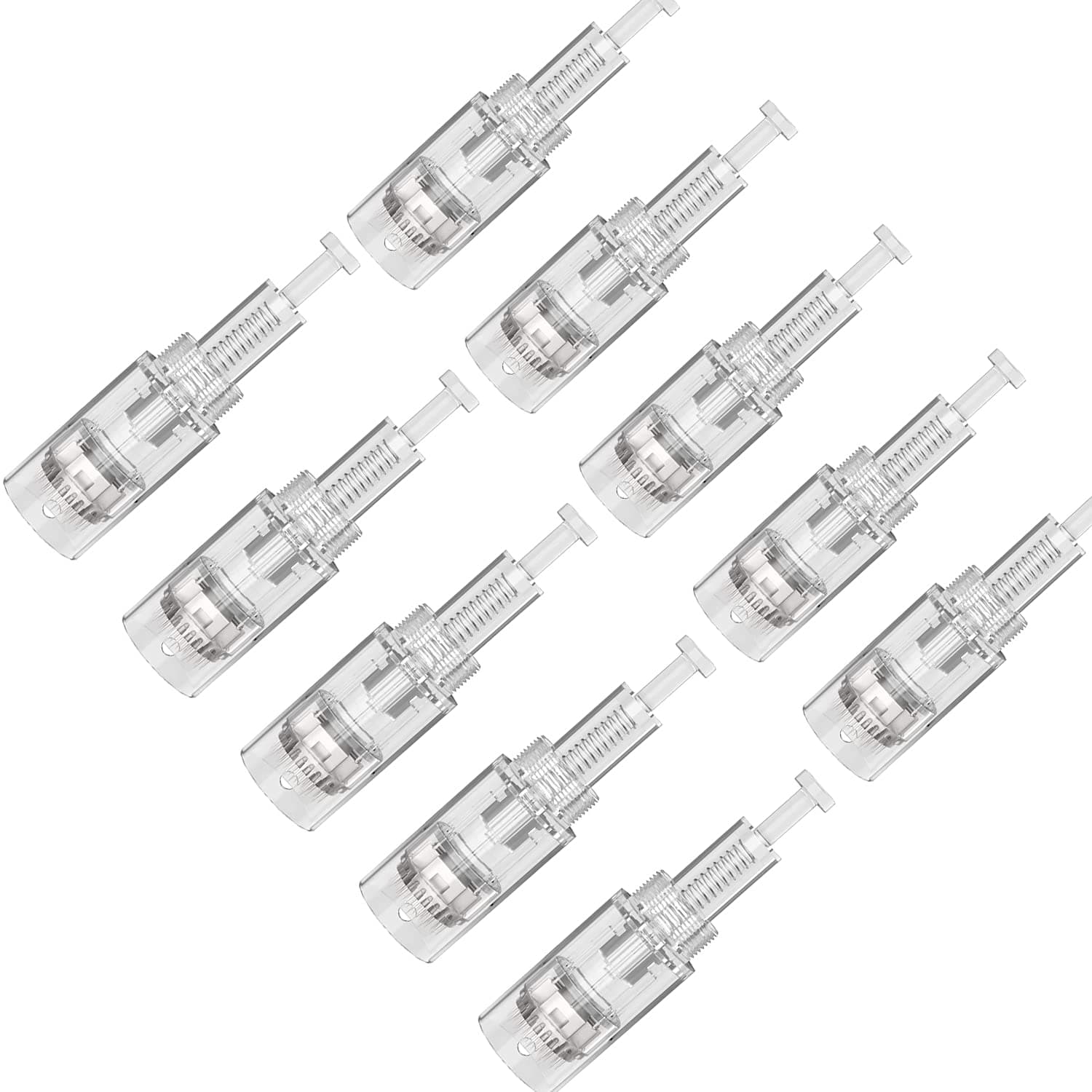 36-Pin Needles Replacement Micro Needle Microneedling Needle Cartridges for Derma Micro Needle Roller Electric Pen, Pack of 10 (Threaded Port Cartridges/Thread Slot 36 Pin)