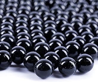 Galashield Black Glass Marbles Bulk Fillers | Round Beads for Vases, 1lb (Approx. 80 pcs)