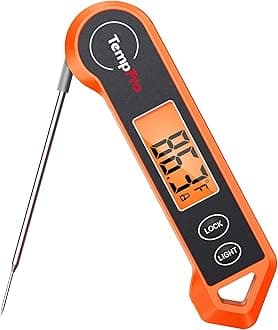 ThermoPro Digital Instant Read Meat Thermometer for Grilling Waterproof Kitchen Cooking Food Thermometer with Ambidextrous Backlit for BBQ Grill Smoker Oil Fry Candy Thermometer