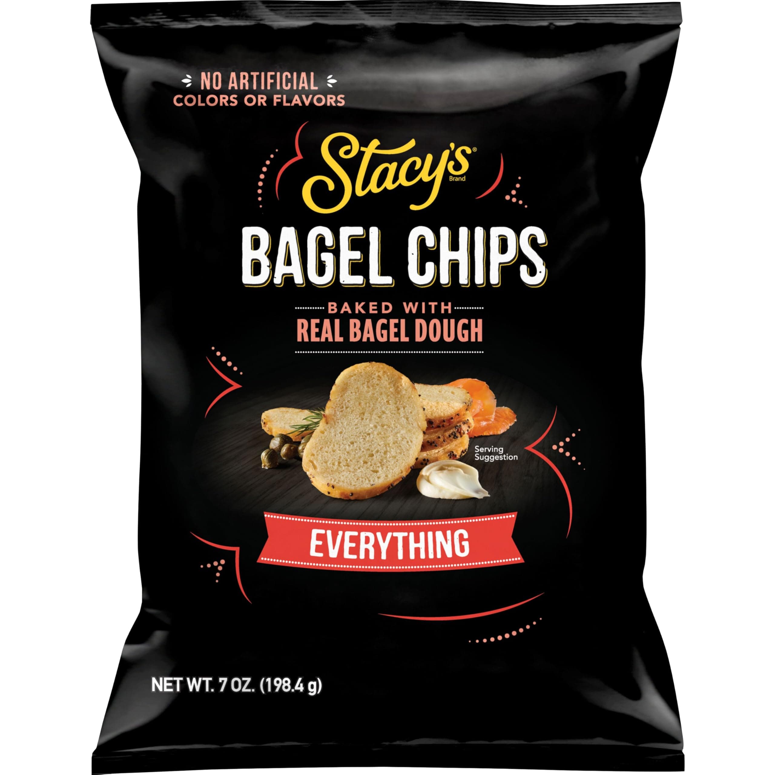 Stacy’s Bagel Chips, Everything, No Artificial Colors or Flavors, 7 oz Bag