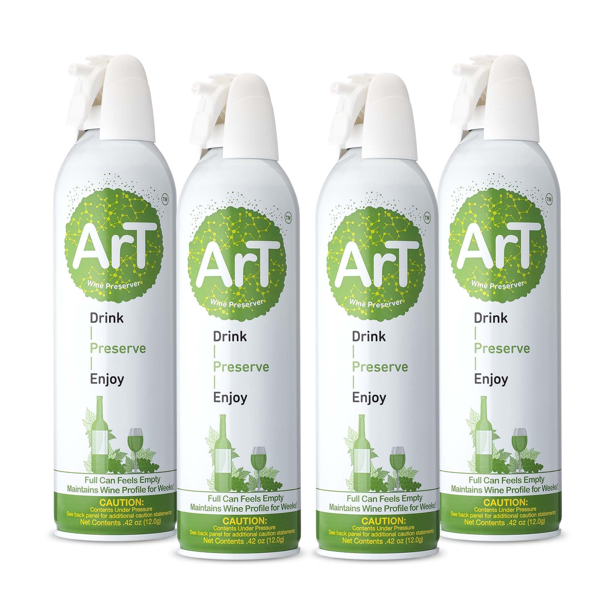 ArT Wine Presever - Wine Presever Gas for Wine, Whiskey, and more, Argon Wine Presever for Wine Preservation, Argon Gas with Wine Bottle Stopper, Preserves White & Red Wine Up to 30 Days