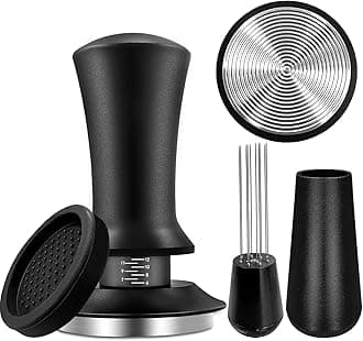 Espresso Hand Tamper 51mm, Coffee Tamper with WDT Tool Calibrated Spring Load...