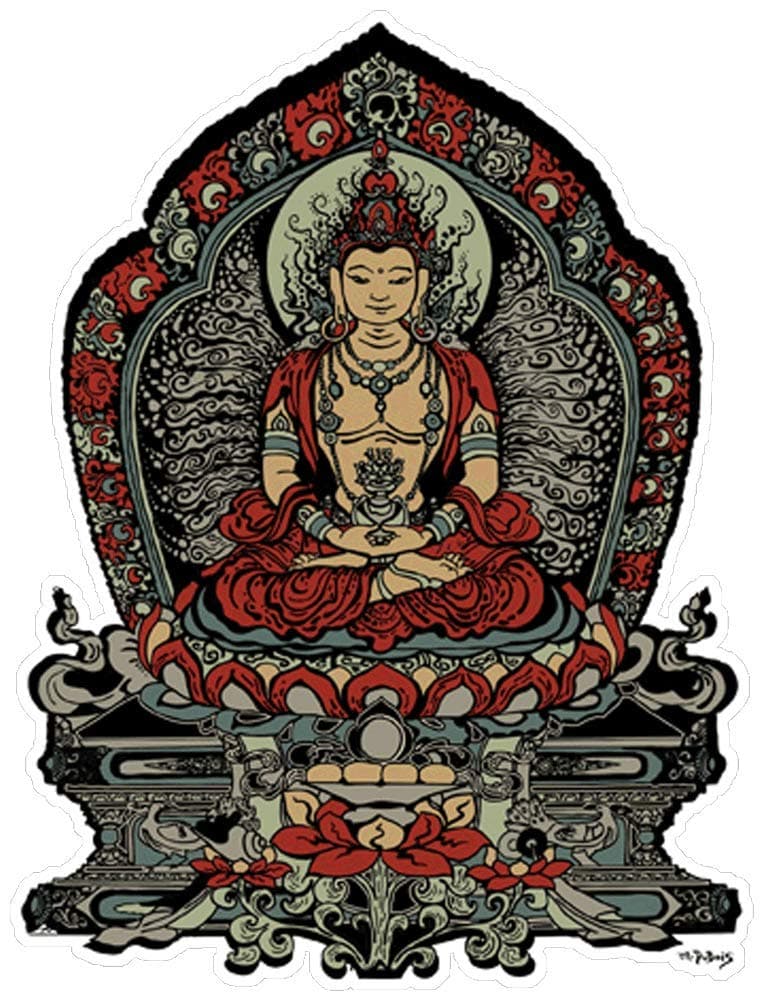Buddha - Window Sticker/Decal (3.25" X 4.25")