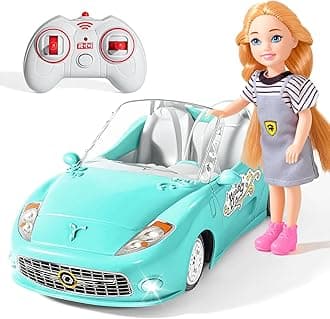 Remote Control Car for Girls, RC Cars for Girls Toddler, 1:18 Scale 2.4Ghz RC Car Toys for Kids with Doll, Rc Toys Car Birthday for Girls Kids