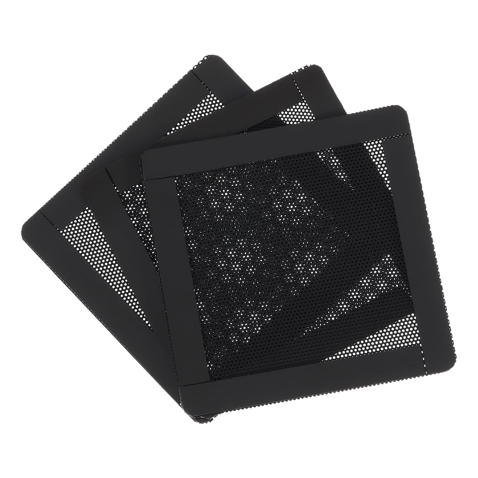 MECCANIXITY 3PCS PC Dust Filter, 90x90mm Magnetic Frame PVC Computer Case Cooler Dustproof Mesh Cover Fan Grills for Computer Chassis Speakers, Black