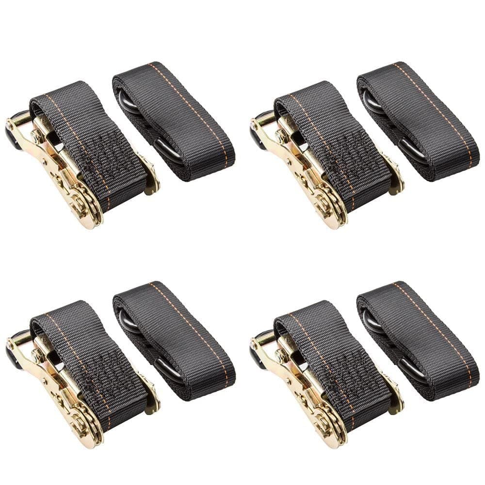(4) Heavy Duty 2 Inch Ratchet Tie-Down Straps