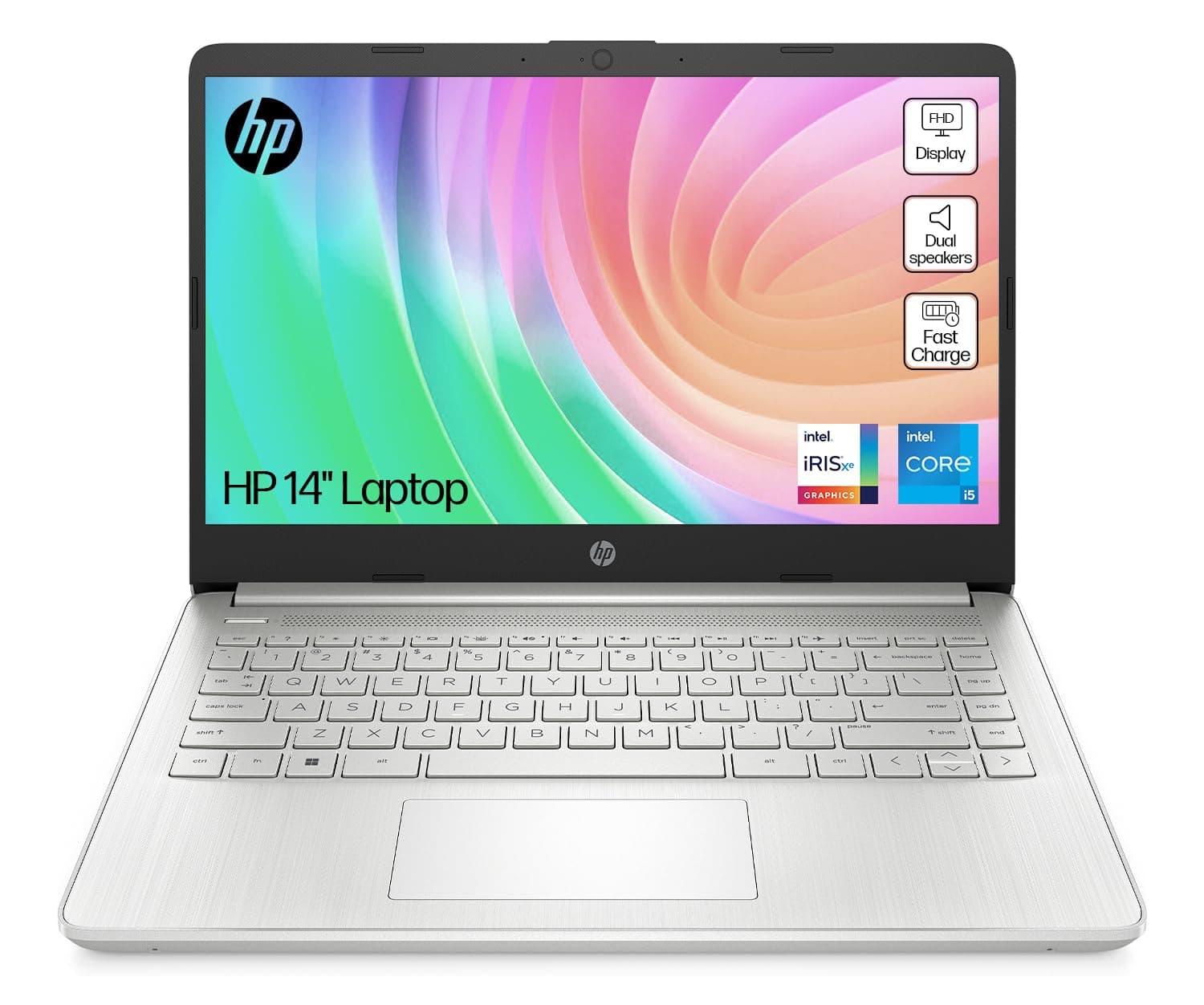 14" Laptop | Intel Core i5-1235U Processor | 8 GB RAM | 512 GB SSD | Intel Iris Xe Graphics | FHD Display | Up to 8hrs battery | Windows 11 | Dual Speakers | Natural Silver | 14s-dq5005sa