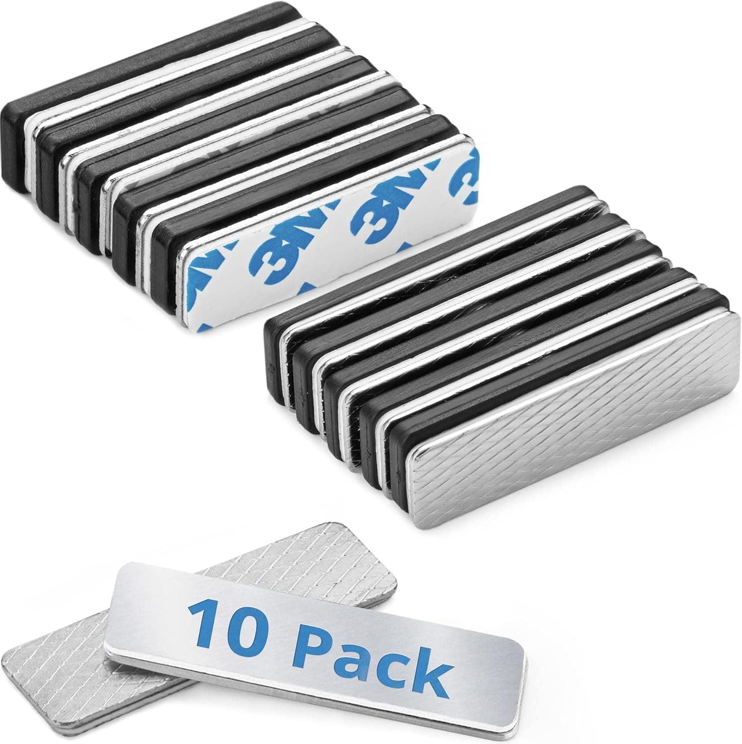 10 Pack Magnetic Name Tag Holders, Name Tag Magnet Backs w/ 3 Extra-Strong Neodymium Magnets for ID Badge Holders