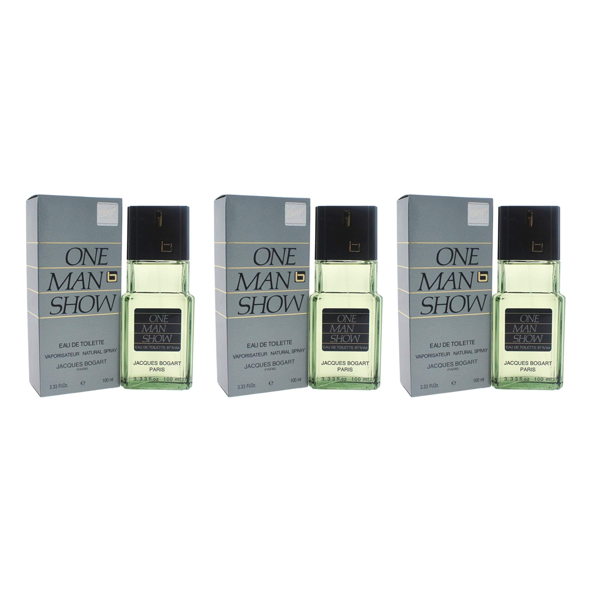 One Man Show By Jacques Bogart For Men. Eau De Toilette Spray 3.3 Ounces (Pack of 3)