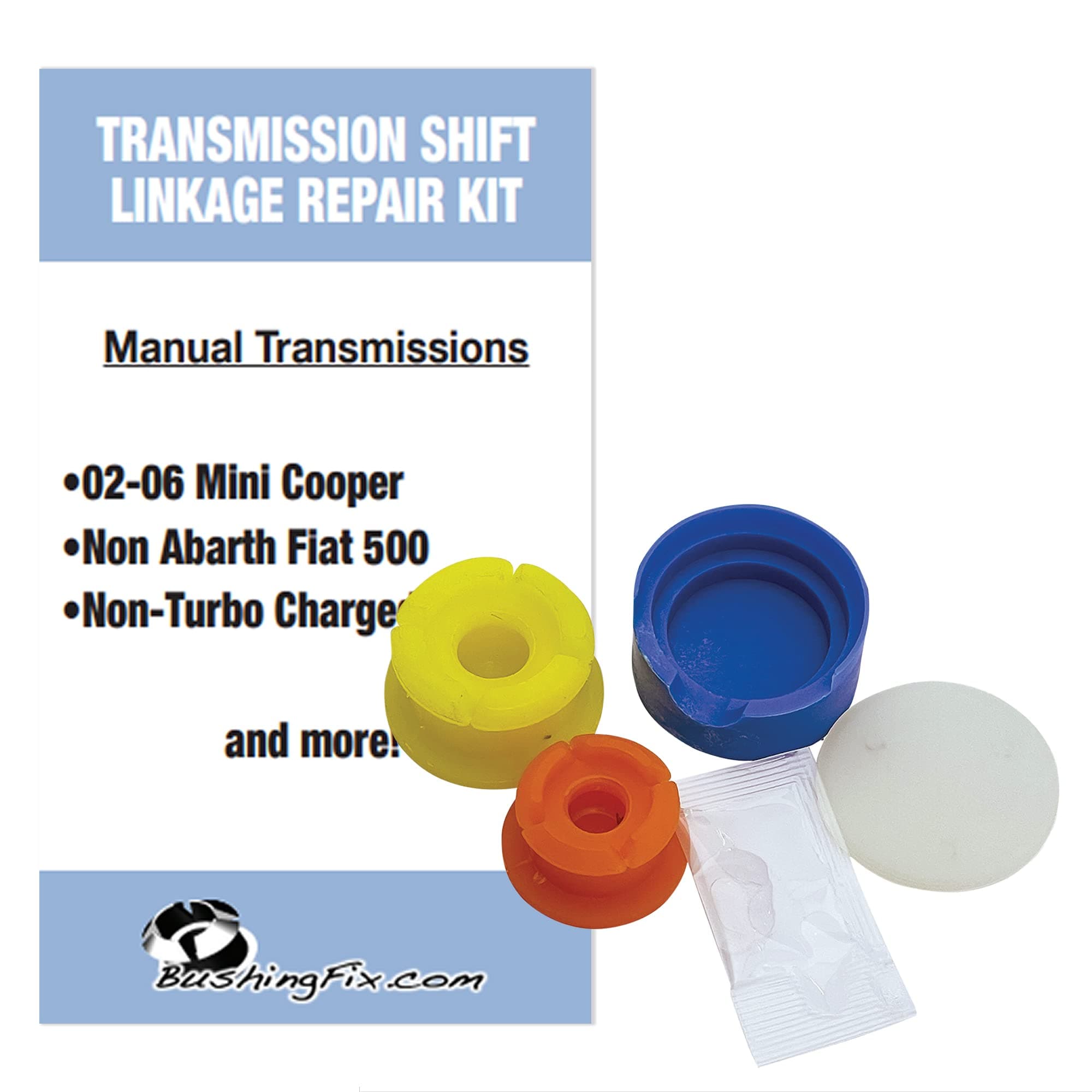 BushingFix NA1Kit Manual Transmission Shift Cable Bushing Repair Kit, Shift Cable Bushing Repair Kit, Compatible with Fiat 500 Manual Transmission Non-Abarth or Turbo Models, Mini Coopers and Porsche