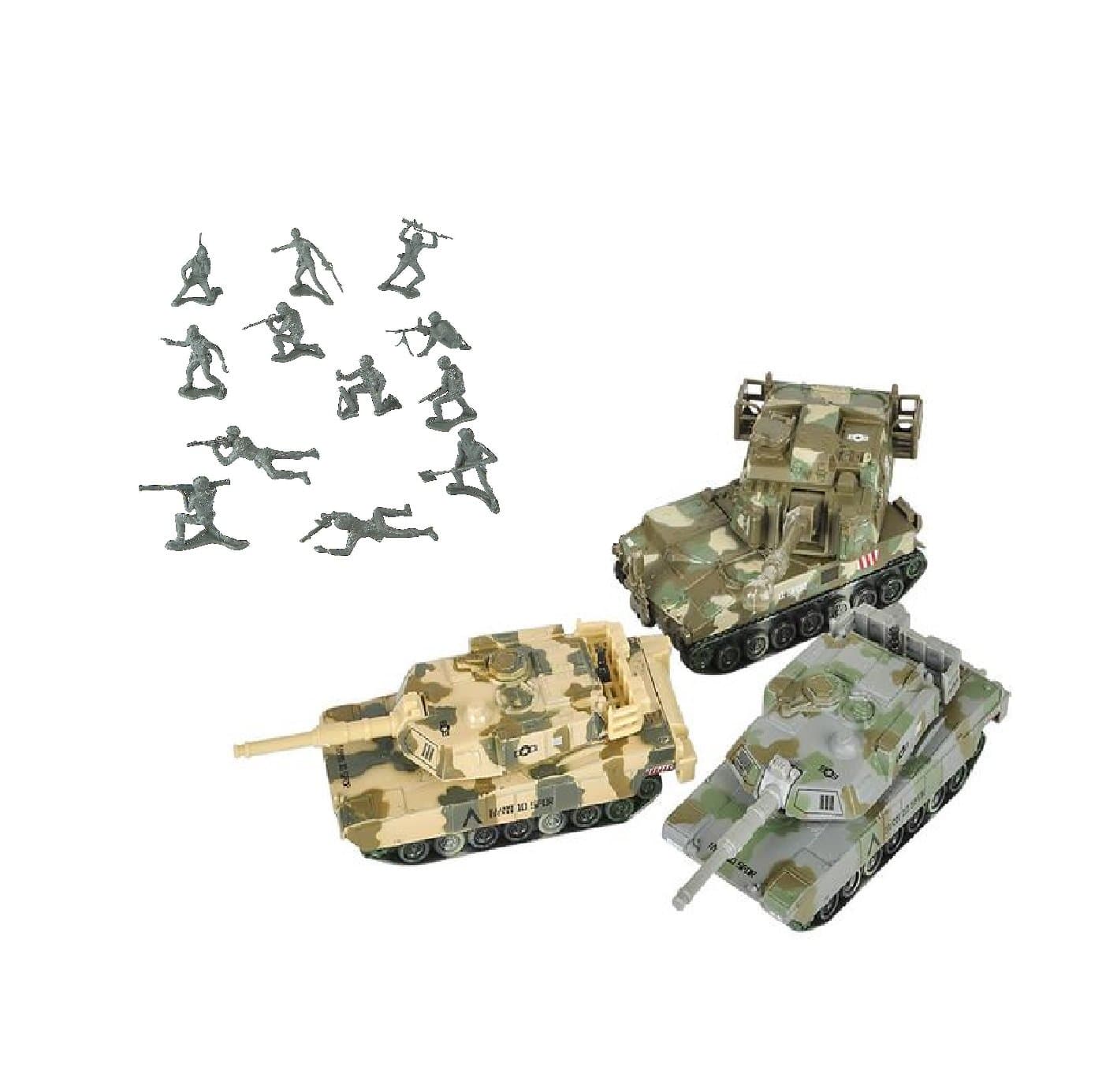 The Trendy Turtle Plastic Army Men with Assorted Die Cast Army Tanks