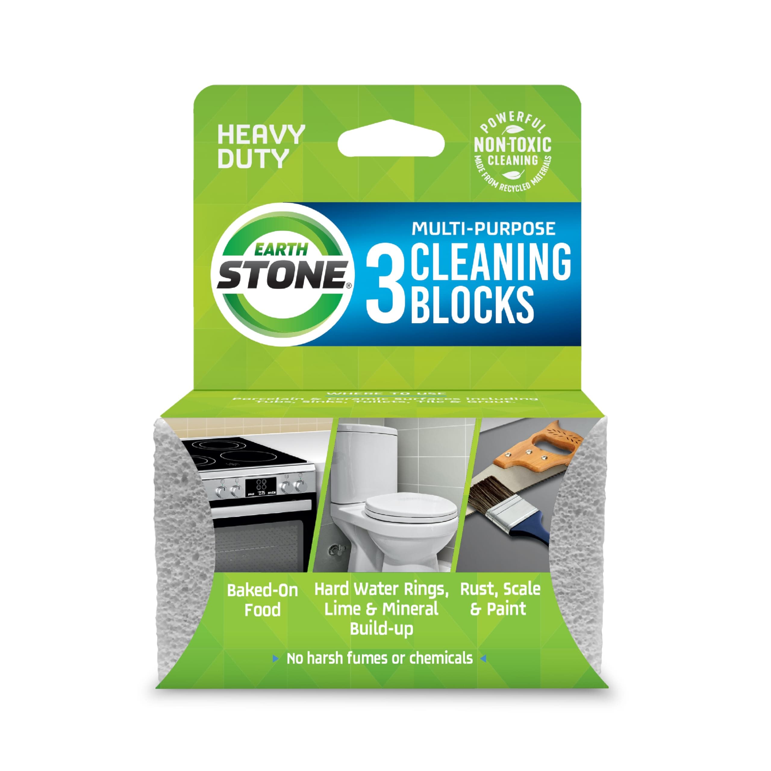 EarthStone Multi-Purpose Cleaning Block, For Kitchens, Bathrooms, Tools, and ...