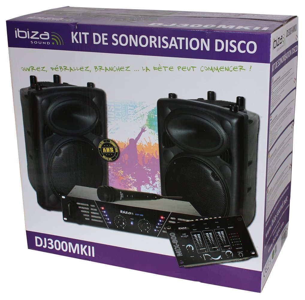 Ibiza DJ300MKII Speaker Set – Black