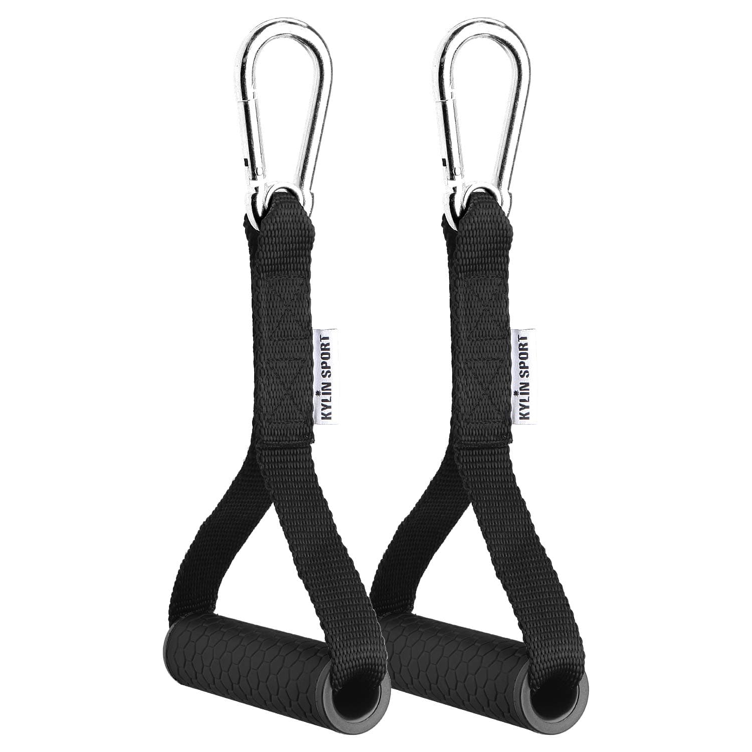 KYLIN SPORT Exercise Resistance Bands Handle Cable Machine Attachments Strong Nylon Webbing Resistance Bands Handles Grips Fitness Strap Stirrup