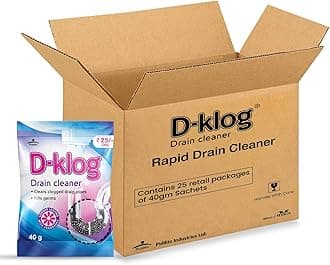 Drain Cleaner Powder (40g x 25 Units), Removes Clogs, Blockages in Washbasin, Septic Tank, Sinks, Pipes within 30 mins.Drain expert | Sink cleaner| Toilet Cleaner