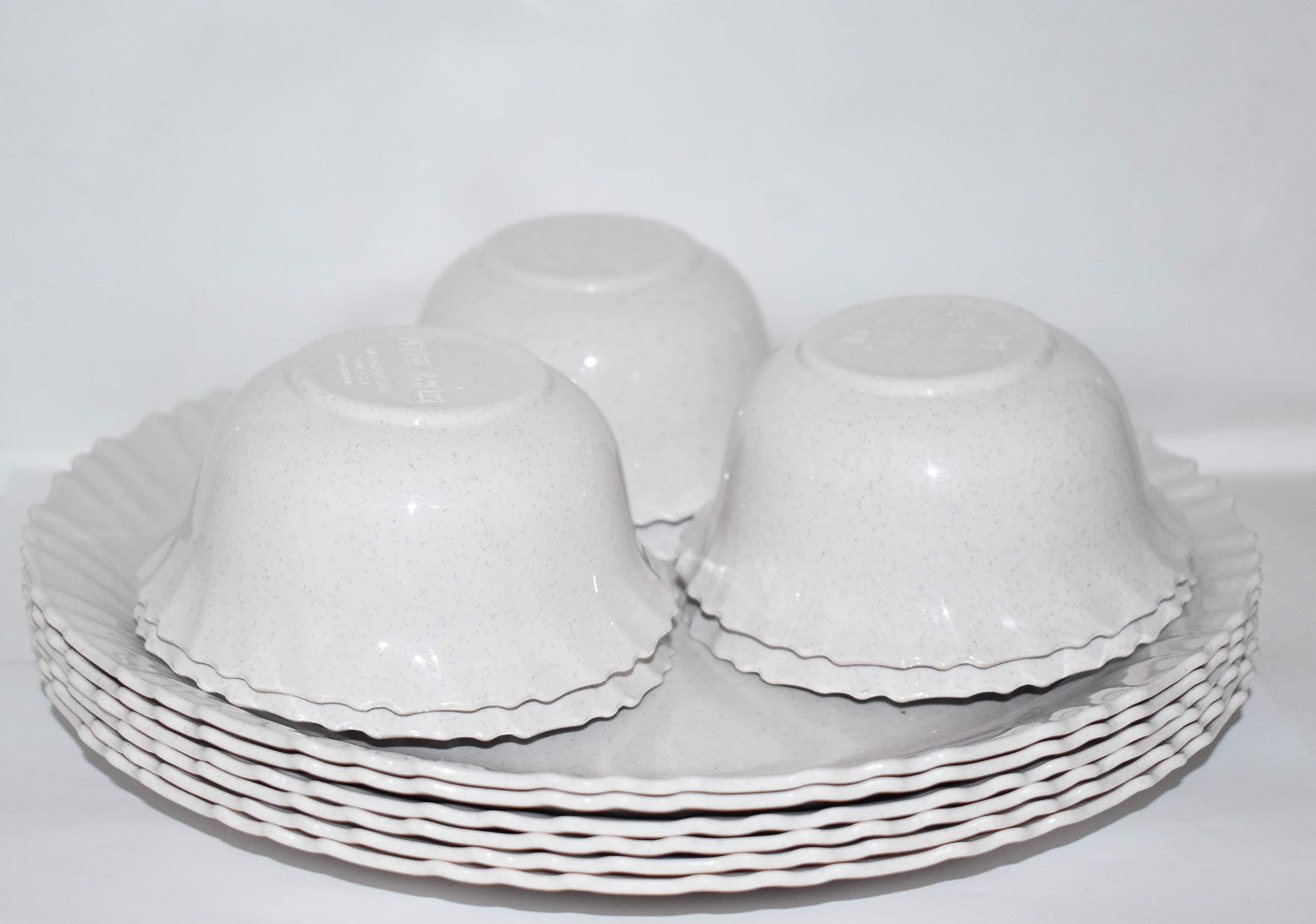 Microwave Safe & Unbreakable Round Full Plates with Bowl || Dinner Plate Bowl Set || Plate and Bowl for Dinner || Dinner Set(Pack of 3 Plates & 3 Bowl Set.-6 Pieces) - Vanilla Color