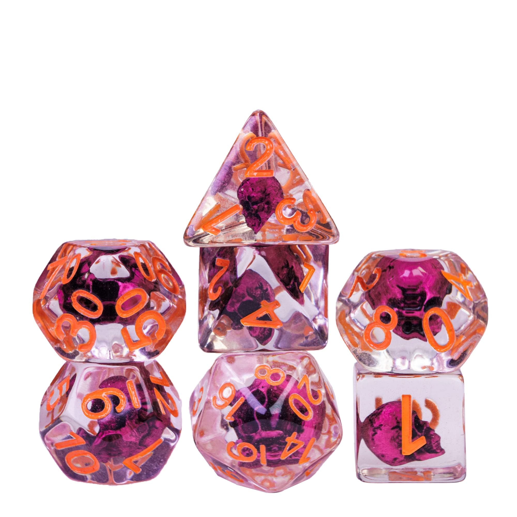 UDIXI Polyhedral DND Dice Set, D&D Dice Set for Dungeons and Dragons, Skull Dice for DND RPG MTG and Other Table Games, d n d (Pink)