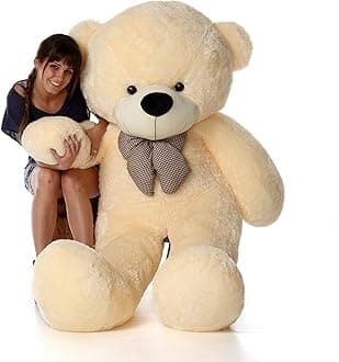 HUG 'n' FEEL SOFT TOYS Soft Toys Long Soft Lovable Huggable Cute Giant Life Size Toy Child Safe Best for Birthday Gift Valentine Gift for Girlfriend 65 FEET Cream Plush & Stuffed Toys