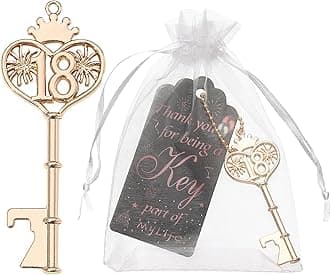 Layseri 24pcs 18th Gold Key Bottle Opener 18th Birthday Party Favors, 18th Key Beer Bottle Opener Favors 18 Anniversary Souvenirs Return Gifts for Guests Party Decor Supplies