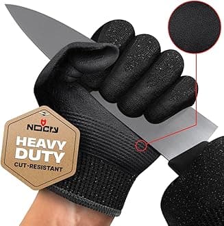 NoCry Professional Cut Resistant Work Gloves for Men and Women with Firm Grip and Waterproof Palms — Touchscreen Tips & Reinforced Thumb — Ideal for Cutting, Slicing and Dicing