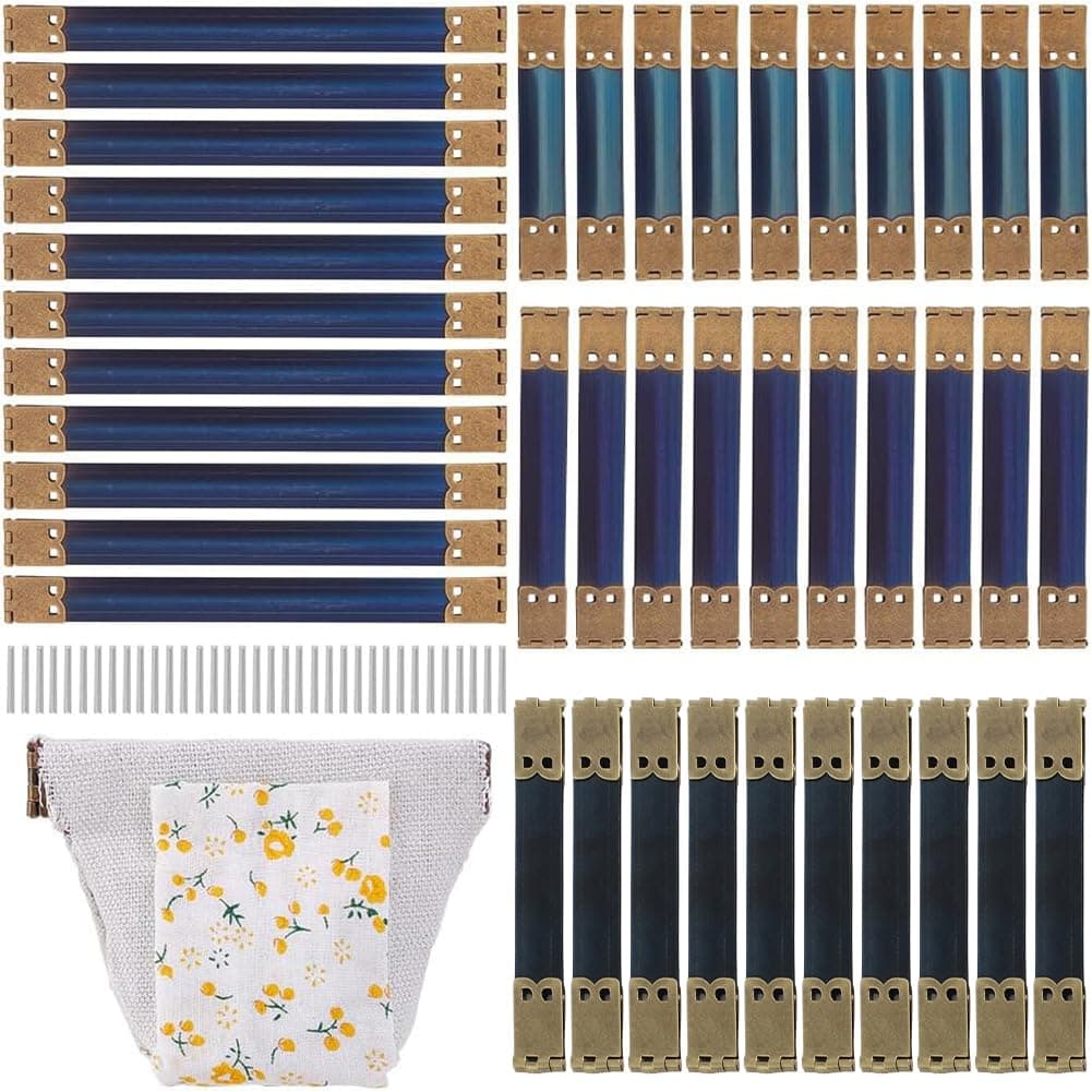 PH PandaHall 40 pcs 4 Sizes 6/4.7/4/3 inch Metal Internal Flex Frame Kiss Clasp for Bag Coin Purse DIY Handbag Hinges, Antique Bronze