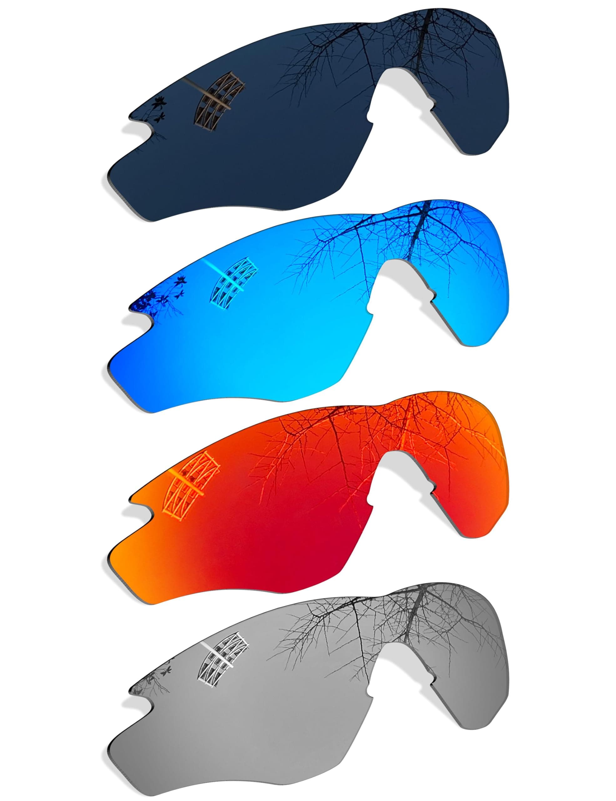 Flugger 4 Pair Polarized Replacement Lenses for Oakley M2 Sunglasses