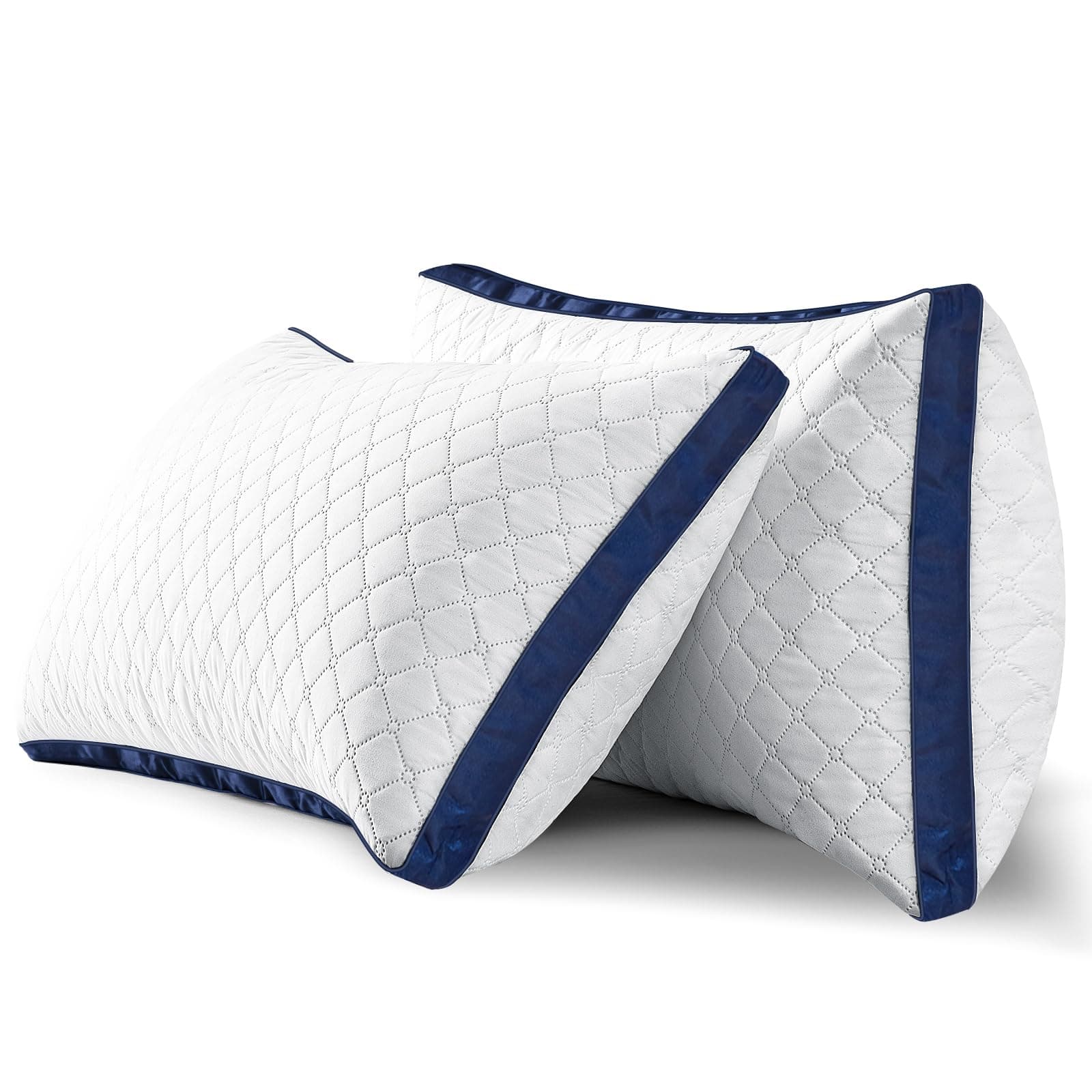 Pillows 2 Pack, Hotel Quality Bed Pillows with Down Alternative for Neck and Shoulder Pain, Supportive Hypoallergenic Skin-friendly Standard Pillows for Side/Back/Stomach Sleeper 42 x 70cm