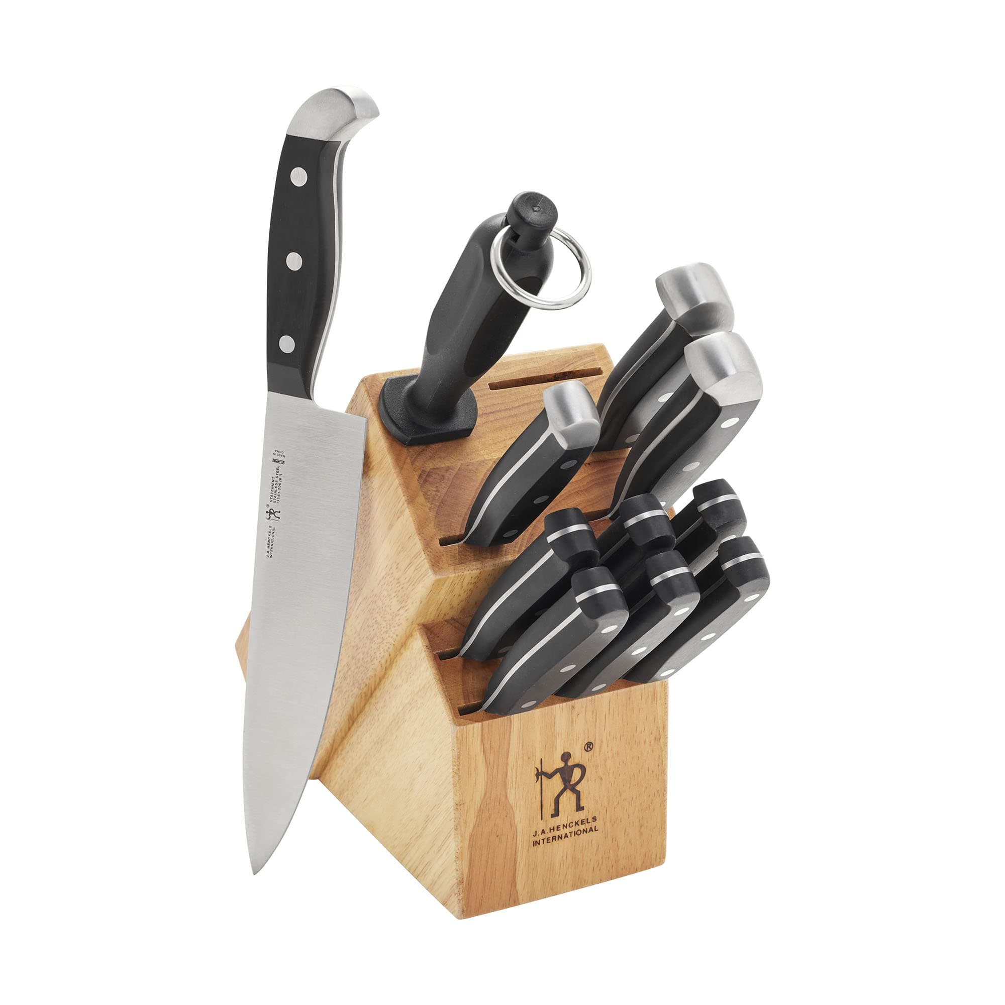 Statement Premium Quality 12-Piece Knife Set with Block, Razor-Sharp, German Engineered Informed by 100+ Years of Mastery, Lightweight and Strong, Dishwasher Safe, Natural