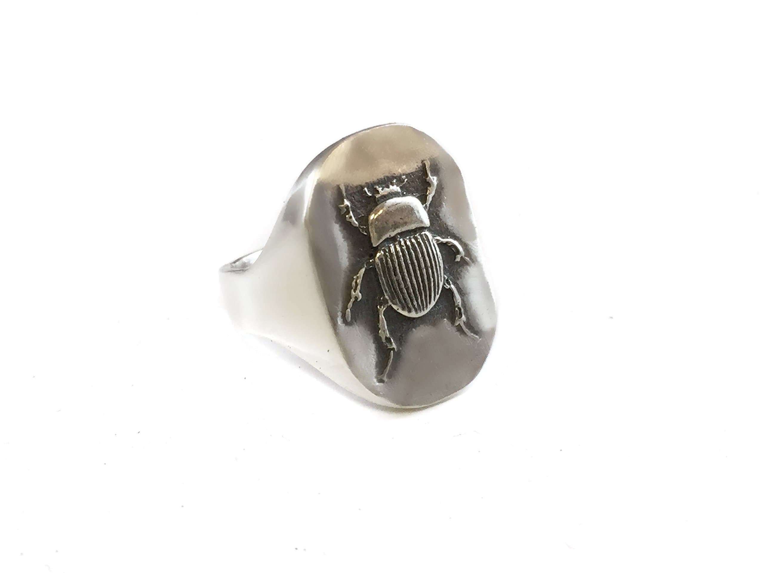 EZI ZINOEgyptian Beetle Dung Beetle Ring Solid Sterling Silver 925