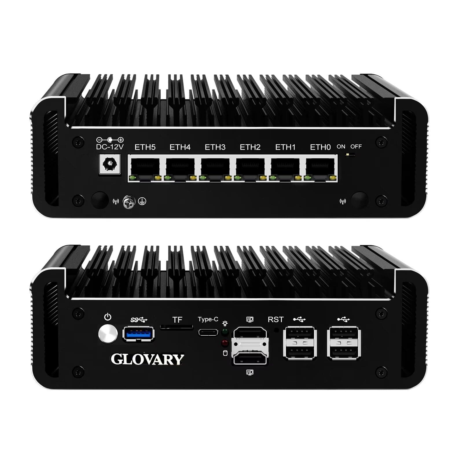 Firewall Mini PC Quad Core N150, DDR5 Barebone, 6 x 2.5GbE i226V LAN Fanless Computer Hardware, Micro Router Appliance, AES-NI, OPNsense, TypeC Port, TF Card Slot